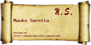 Mauks Sarolta névjegykártya
